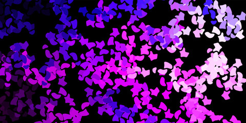 Dark purple, pink vector backdrop with chaotic shapes.