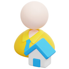sales agent 3d render icon illustration