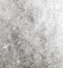 White snowflakes in winter as a background.