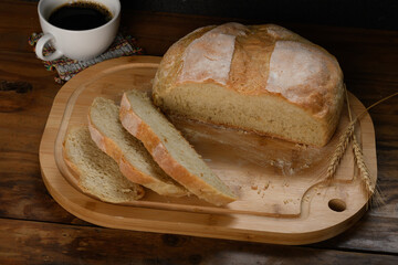 homemade italian bread on a wooden board