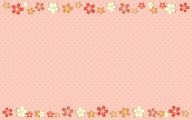 桜のラインとピンク色の背景