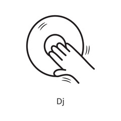 Dj vector outline Icon Design illustration. New Year Symbol on White background EPS 10 File