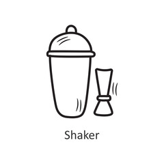 Shaker vector outline Icon Design illustration. New Year Symbol on White background EPS 10 File
