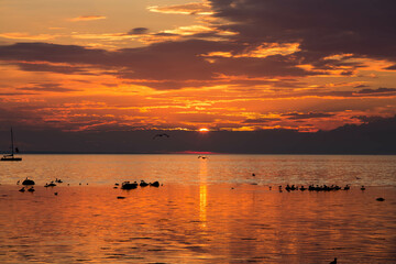 Sunset in sea
