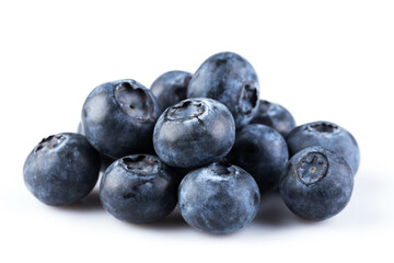 Blueberries on white background