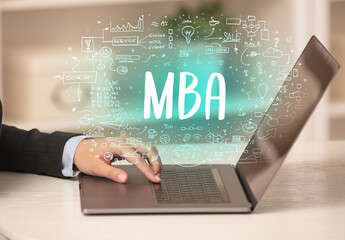 hand working on new modern computer