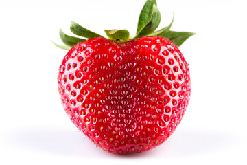 Close up of strawberry on white background