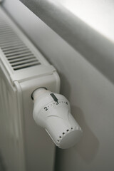 Heating radiator knob. Thermostat regulating.