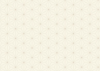 和柄背景素材：麻の葉柄（アイボリー）