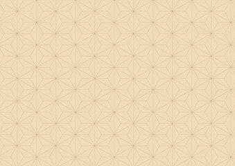 和柄背景素材：麻の葉柄（ベージュ）