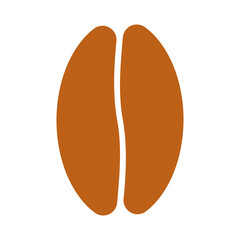 Coffee bean icon isolate on transparent background.