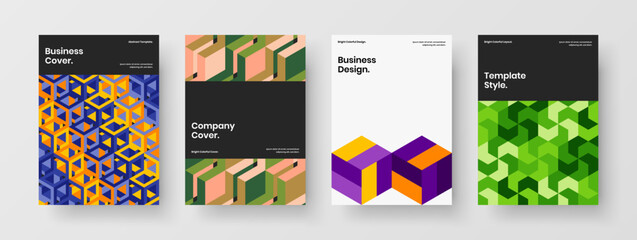 Original geometric shapes front page layout composition. Clean corporate cover vector design illustration collection.
