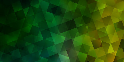 Light Green, Yellow vector template with crystals, squares.