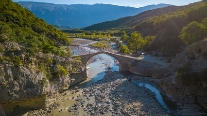 Ura e Kadiut, ancient stone bridge over Lengarice river, Albania - 552832146