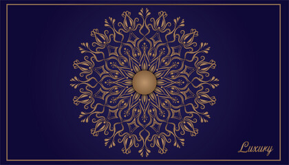 Creative luxury ornamental mandala background in gold color premium eps vector