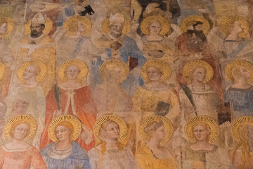 A Christian fresco of saints.
