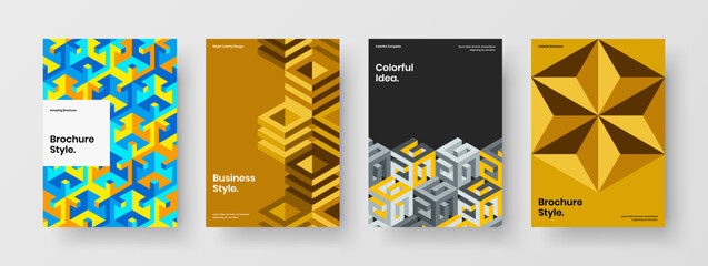 Fresh corporate identity vector design illustration composition. Modern mosaic shapes cover layout set.