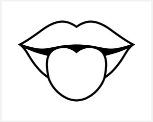 Doodle part face of people isolated. Lips hand drawn line art. Sketch vector stock illustration. EPS 10