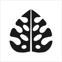 Doodle monstera leaf clipart isolated. Hand drawn stencil vector stock illustration. EPS 10