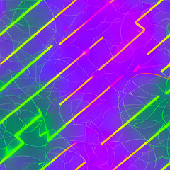 Background with violet neon lines and a triangle abstract technology futuristic glowing design seamless.