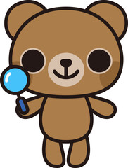 クマ＆虫眼鏡（Bear, Magnifying glass）