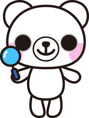 シロクマ＆虫眼鏡（Polar bear, Magnifying glass）