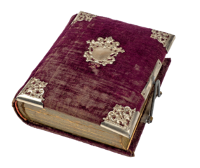 ancient magic spell book isolated on white