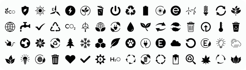 Set of ecology sign icon. Ecology icon collection EPS10 - Stock Vector