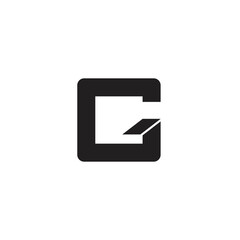 Lette G logo, black and white
