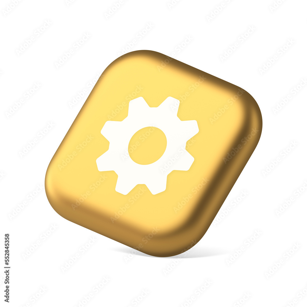 Poster cog gear button web technology setting repair business interface symbol application website icon 3d 