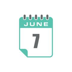 June Calendar Icon Vector Template