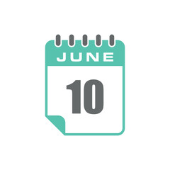June Calendar Icon Vector Template