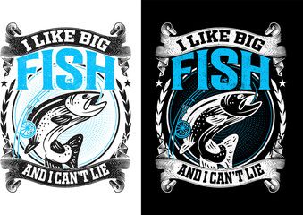 Fototapeta premium Fishing T-shirt Design