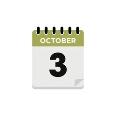 October Calendar Icon Vector Template