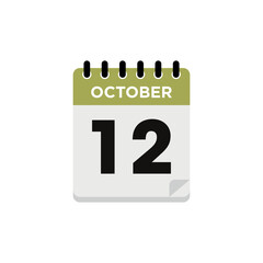 October Calendar Icon Vector Template