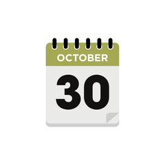 October Calendar Icon Vector Template