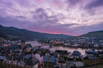 Sonnenuntergang Bernkastel Kues an der Mosel