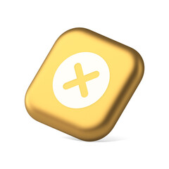 Obraz premium Cross button cancel reject decline negative forbidden fail symbol application website icon 3d rendering