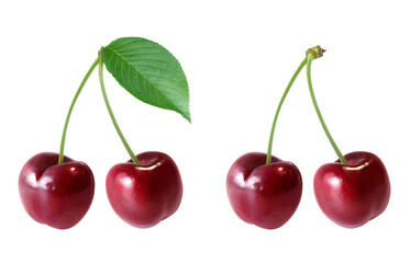 アメリカンチェリー さくらんぼ イラスト リアル セット