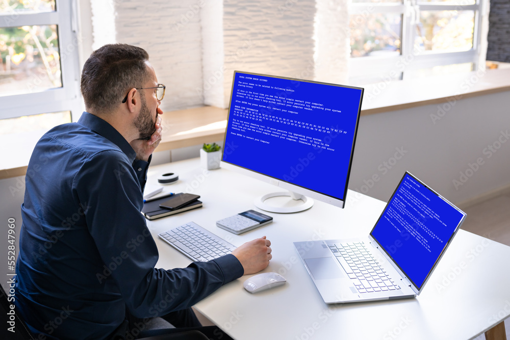 Poster blue bsod error at computer