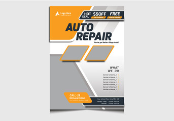 Auto Repair Multipurpose modern minimal digital latest  professional Flyervector Design Layout  