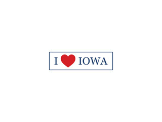 I Love Iowa Vector Template