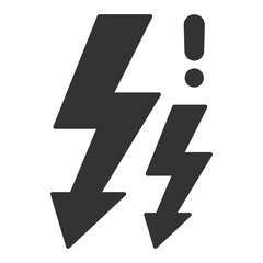 Attention, lightning - icon, illustration on white background, glyph style