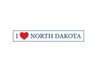 I Love North Dakota Vector Template