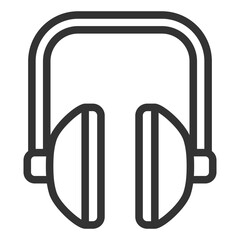 Noise canceling headphones - icon, illustration on white background, outline style