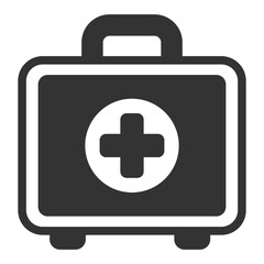 Suitcase with medicines - icon, illustration on white background, glyph style