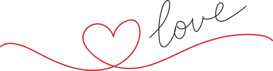 Love. Motivation hand drawn lettering. Handwriting. Valentines Day. Vector art