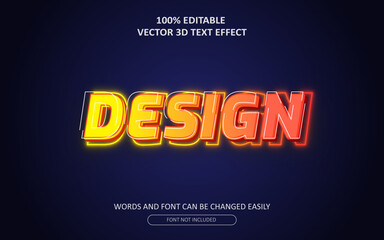  editable Design vector 3D text effect with modern style design