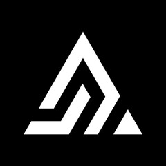A initial logo vector design, triangle with abstract art in black and white colors