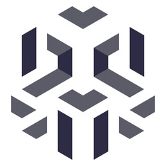  Hexagonal Packed Triangles 3d illusion abstract illustration